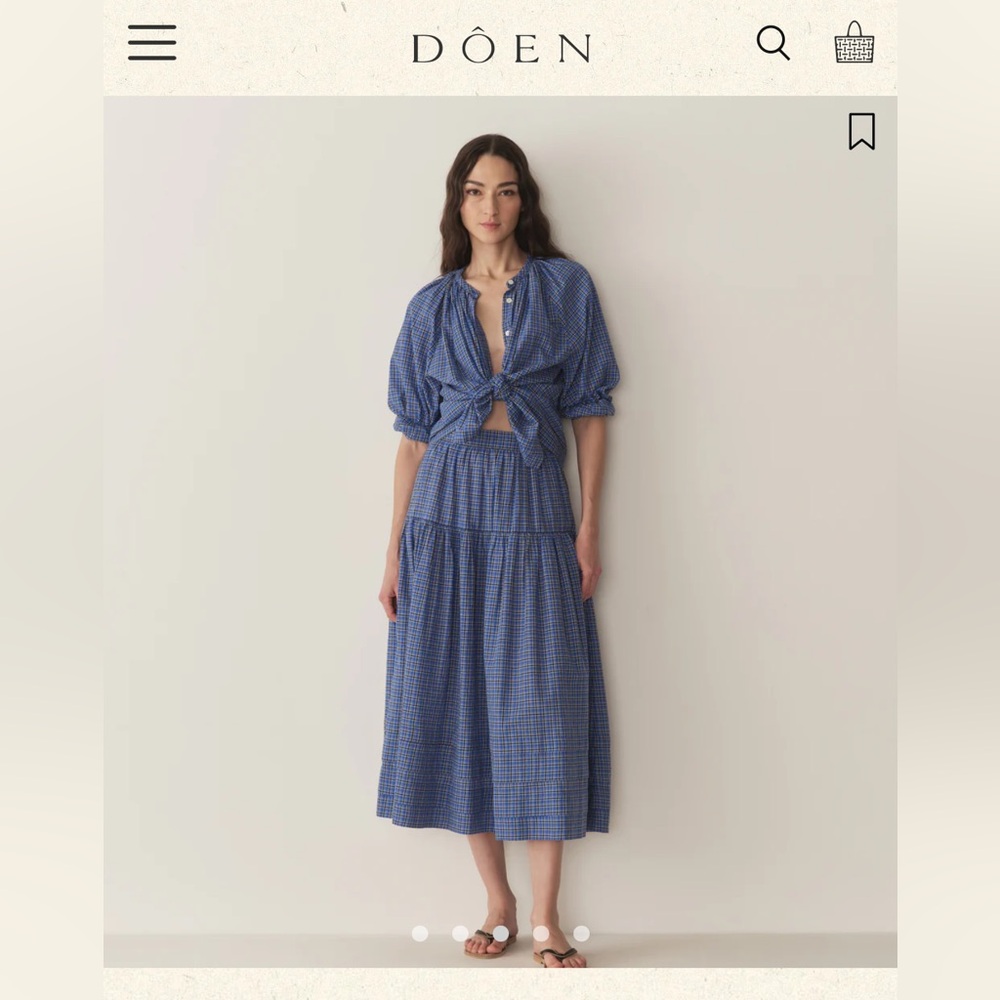 DÔEN sebastiane skirt in cassis check